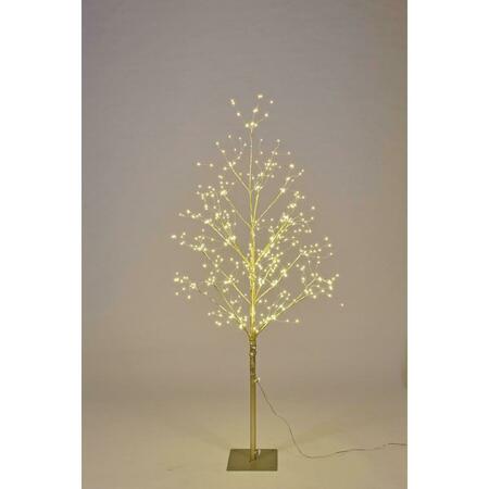 QUEENS OF CHRISTMAS 4 ft. LED Branch Christmas Trees, Warm White & Gold LED-TR04-LWW